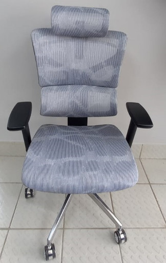 CHAIR OFFICE GREY WITH HEAD REST 213# - A. Ally & Sons