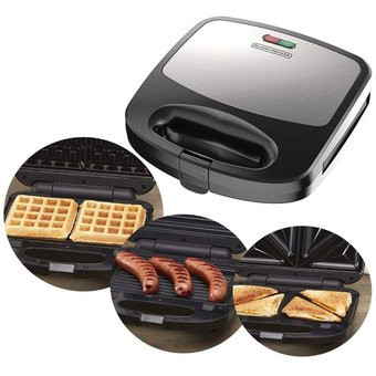 WAFFLE MAKER BLACK & DECKER WM2000S-LA 3 IN 1 GRILL SANDWICH MAKER - A. Ally & Sons