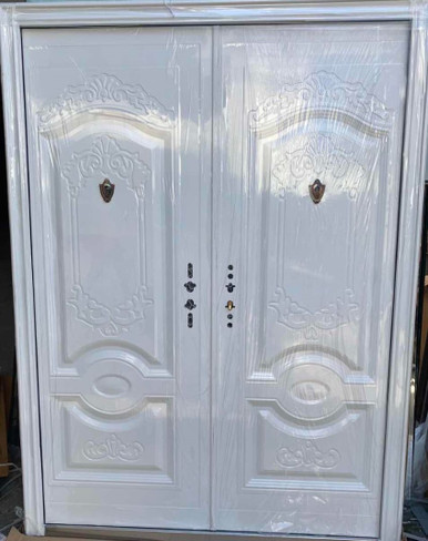 DOOR METAL DOUBLE WHITE NO GLASS 2050X1500X50MM ZYH-G101W - A. Ally & Sons