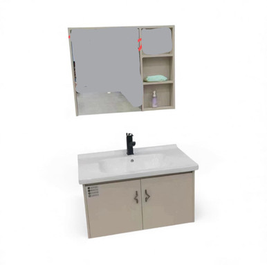 BATHROOM CABINET FLOATING STYLE 30X18 K2-80 CREAM WITH MIRROR - A. Ally & Sons